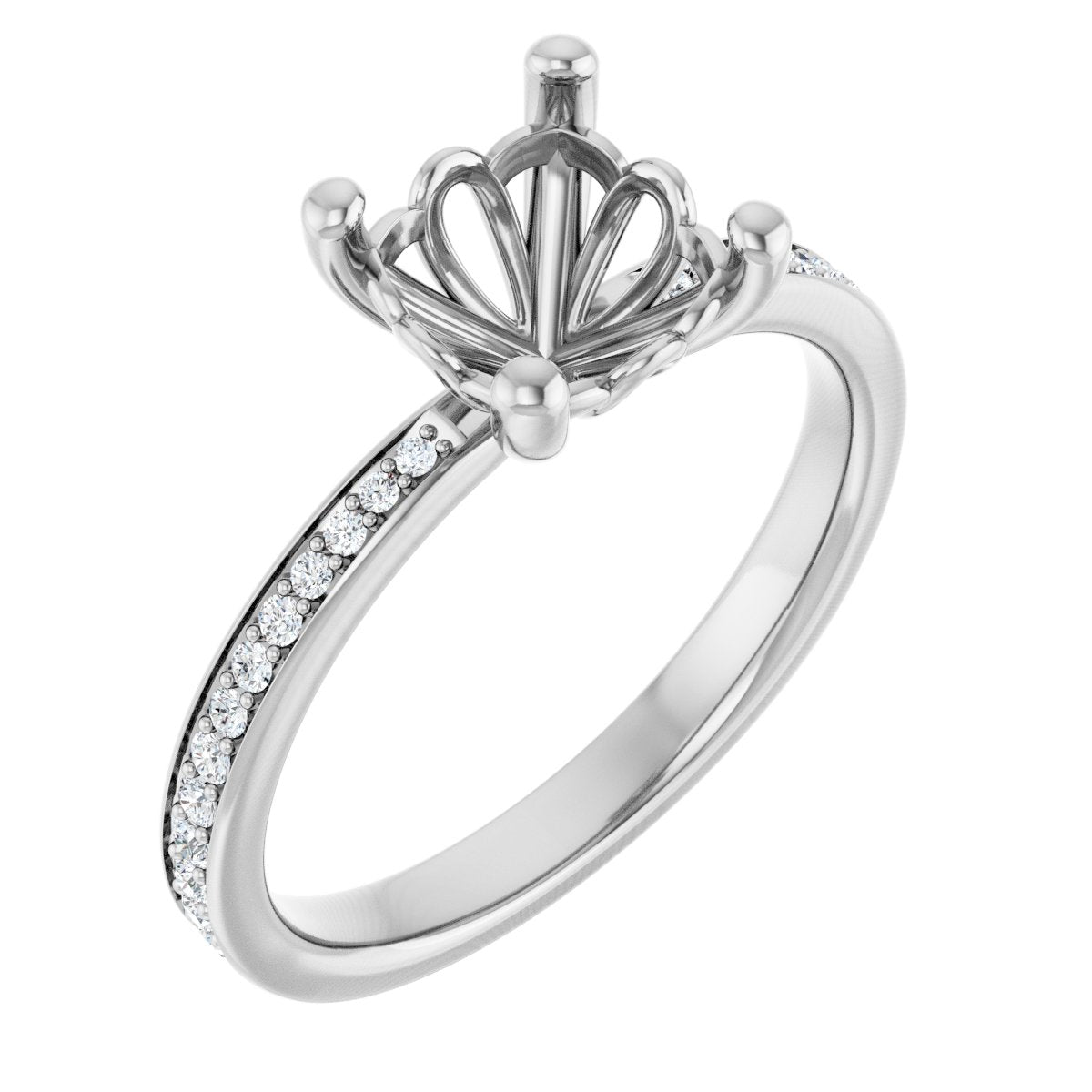 Semi-Set 1/5 CTW Cushion Engagement Ring (7 X 7 Mm) - gallery - Series 124170