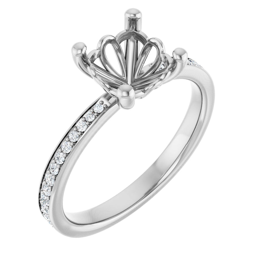 Semi-Set 1/5 CTW Cushion Engagement Ring (7 X 7 Mm) - gallery - Series 124170