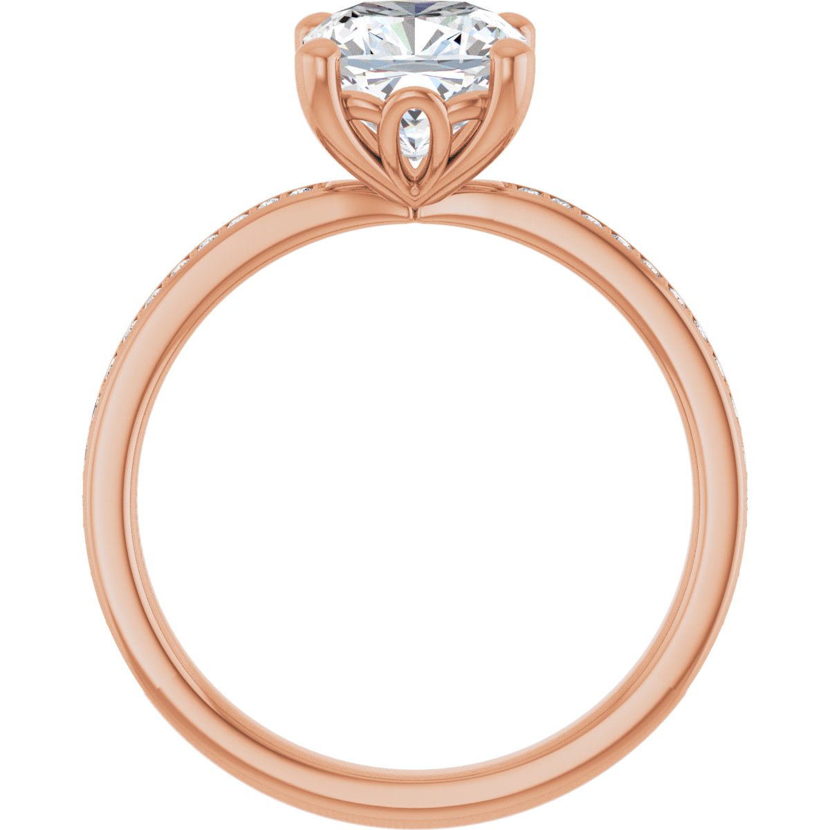 Semi-Set 1/5 CTW Cushion Engagement Ring (7 X 7 Mm) - gallery - Series 124170