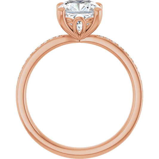 Semi-Set 1/5 CTW Cushion Engagement Ring (7 X 7 Mm) - gallery - Series 124170