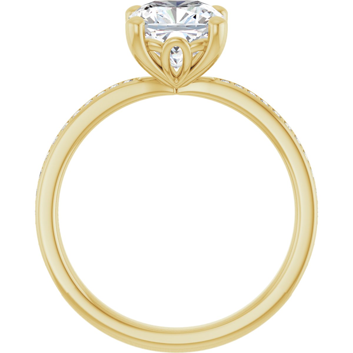 Semi-Set 1/5 CTW Cushion Engagement Ring (7 X 7 Mm) - gallery - Series 124170