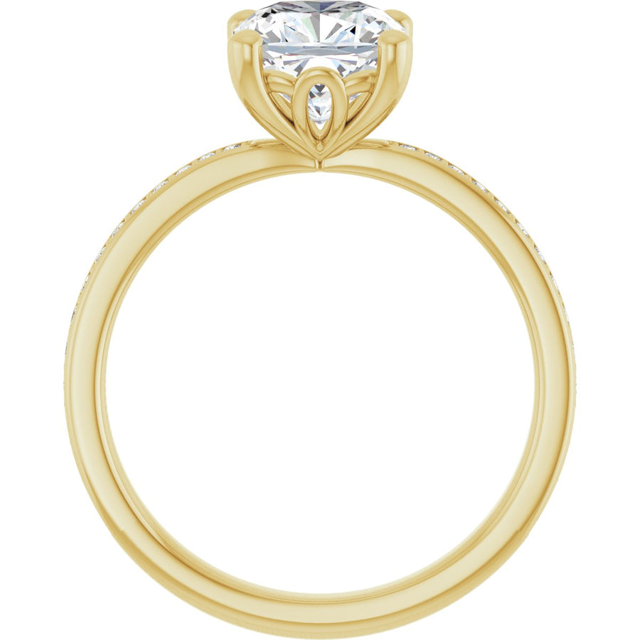 Semi-Set 1/5 CTW Cushion Engagement Ring (7 X 7 Mm) - gallery - Series 124170