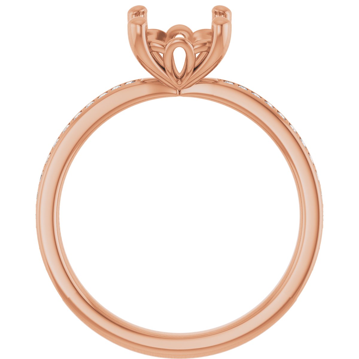 Semi-Set 1/5 CTW Cushion Engagement Ring (7 X 7 Mm) - gallery - Series 124170