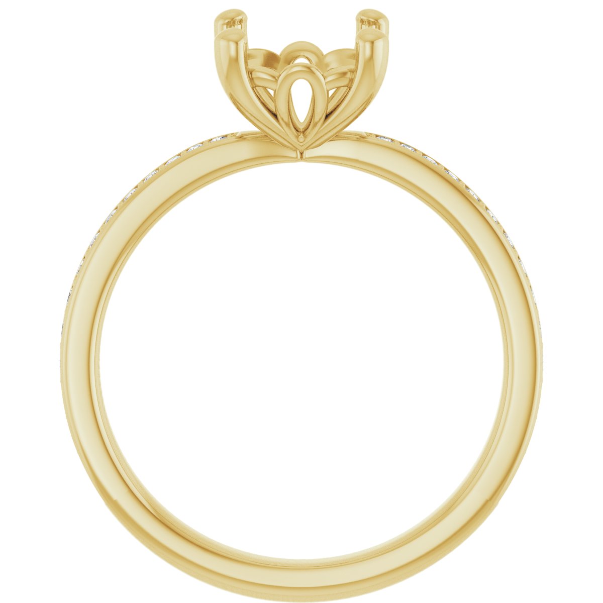 Semi-Set 1/5 CTW Cushion Engagement Ring (7 X 7 Mm) - gallery - Series 124170
