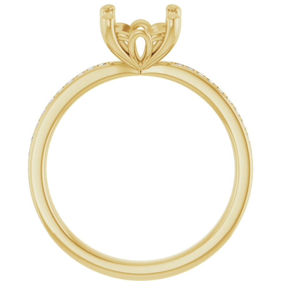 Semi-Set 1/5 CTW Cushion Engagement Ring (7 X 7 Mm) - gallery - Series 124170