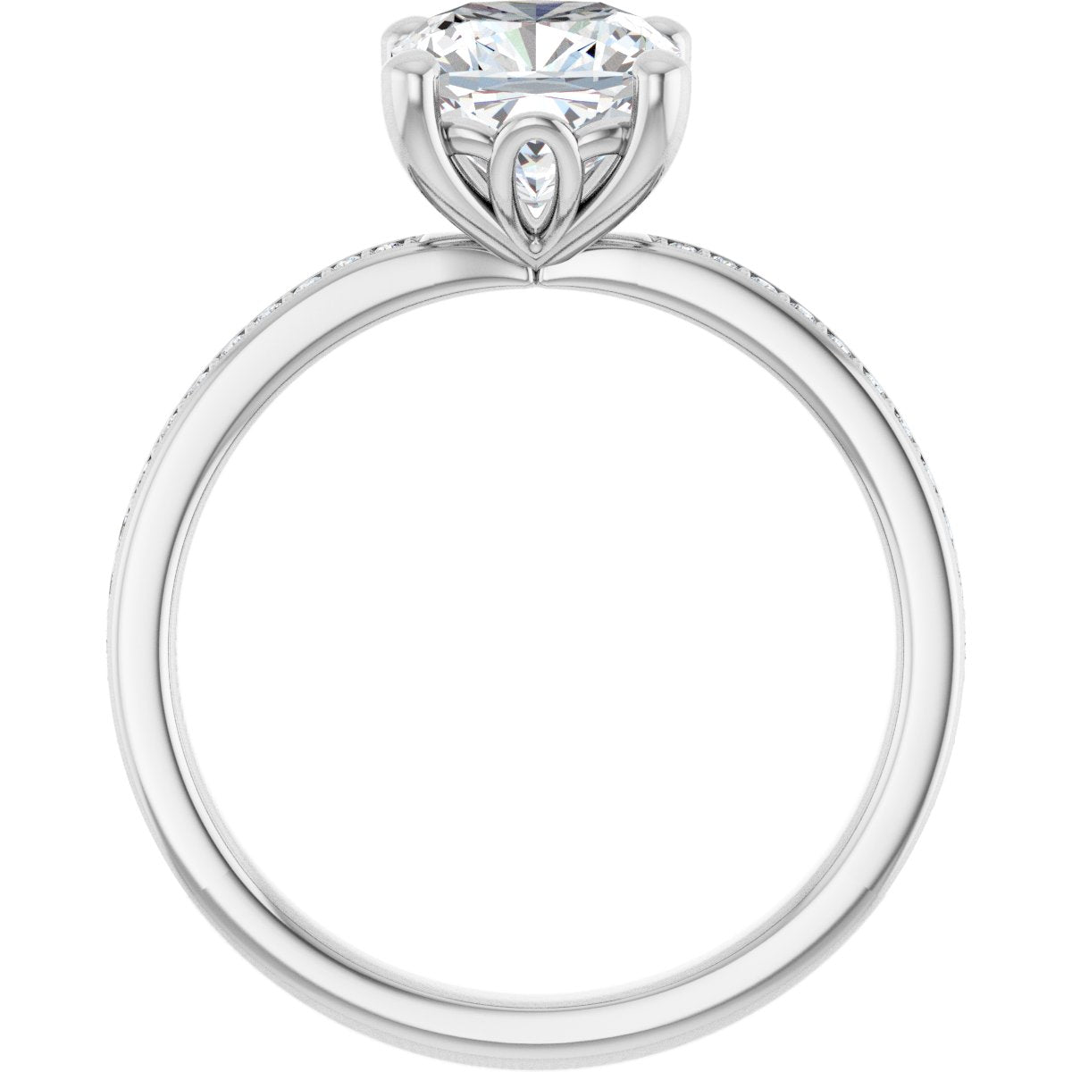 Semi-Set 1/5 CTW Cushion Engagement Ring (7 X 7 Mm) - gallery - Series 124170