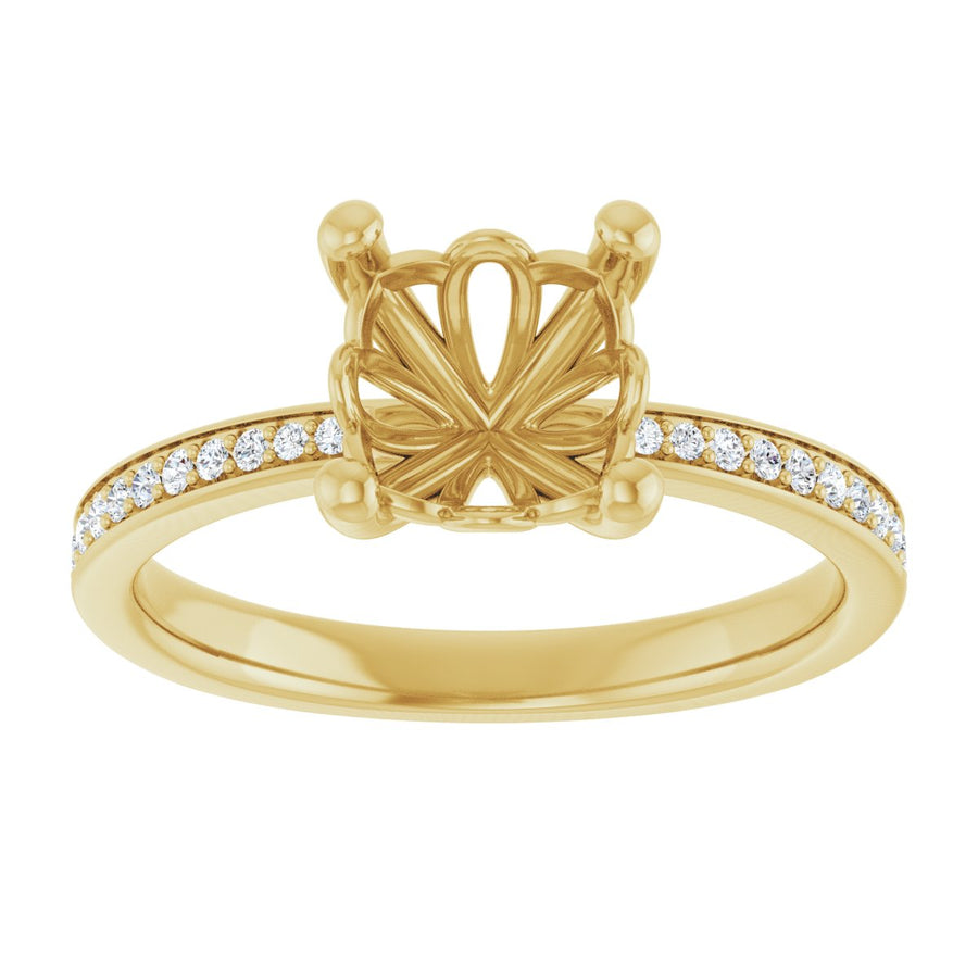 Semi-Set 1/5 CTW Cushion Engagement Ring (7 X 7 Mm) - gallery - Series 124170