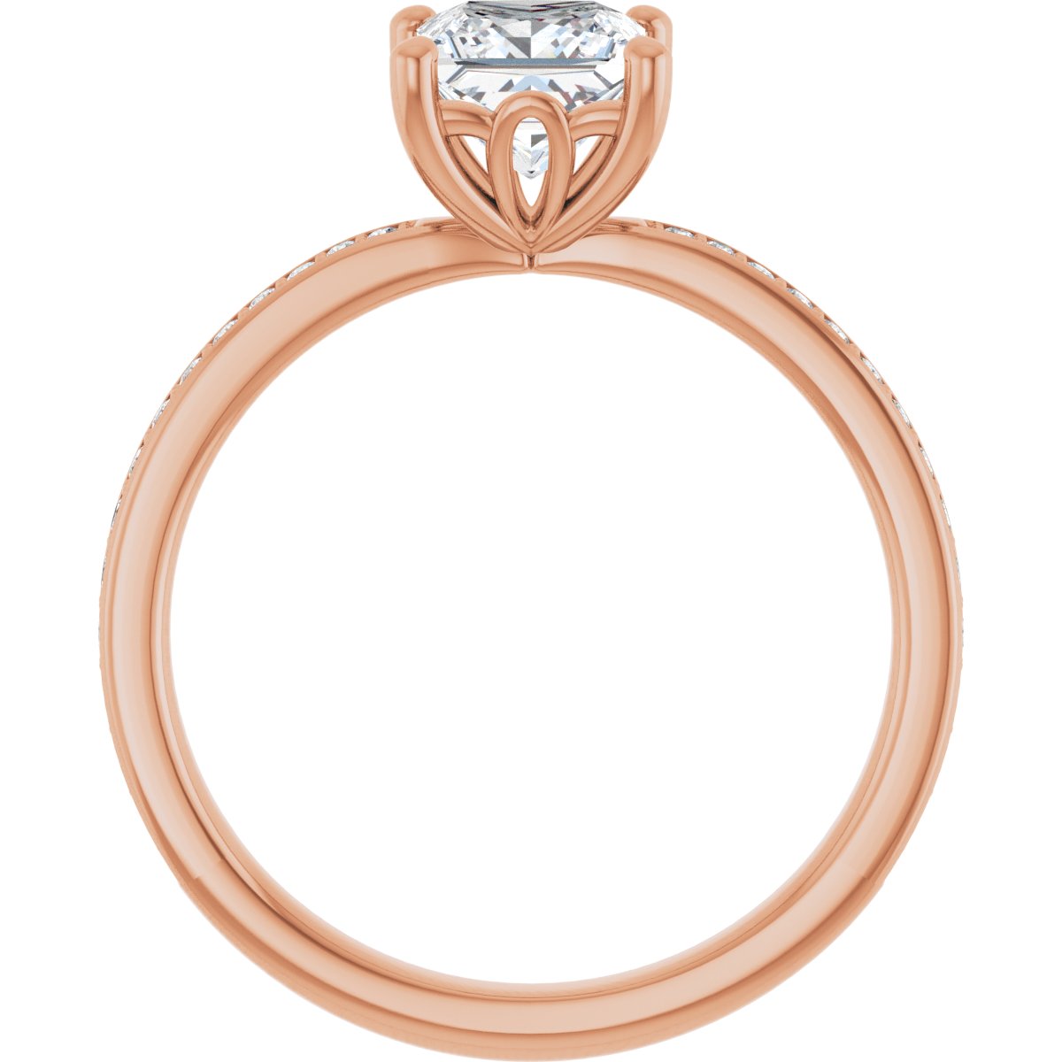 Semi-Set 1/5 CTW Square Engagement Ring (5.5 X 5.5 Mm) - gallery - Series 124170