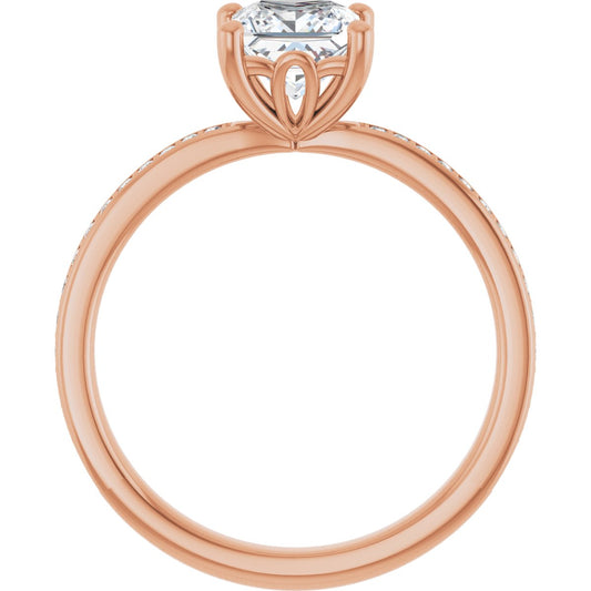Semi-Set 1/5 CTW Square Engagement Ring (5.5 X 5.5 Mm) - gallery - Series 124170