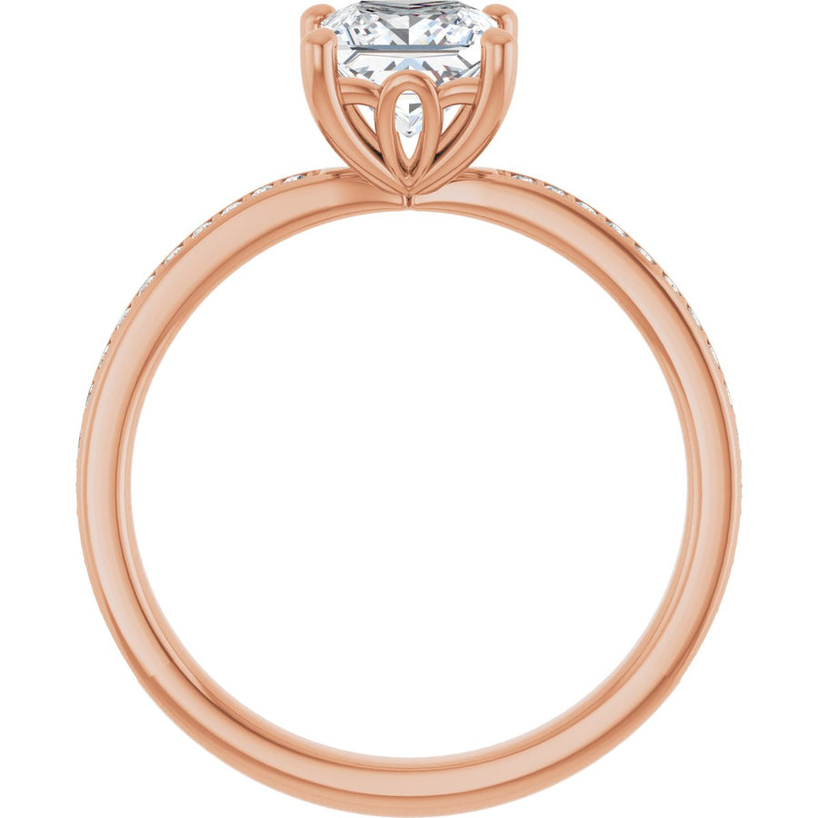Semi-Set 1/5 CTW Square Engagement Ring (5.5 X 5.5 Mm) - gallery - Series 124170