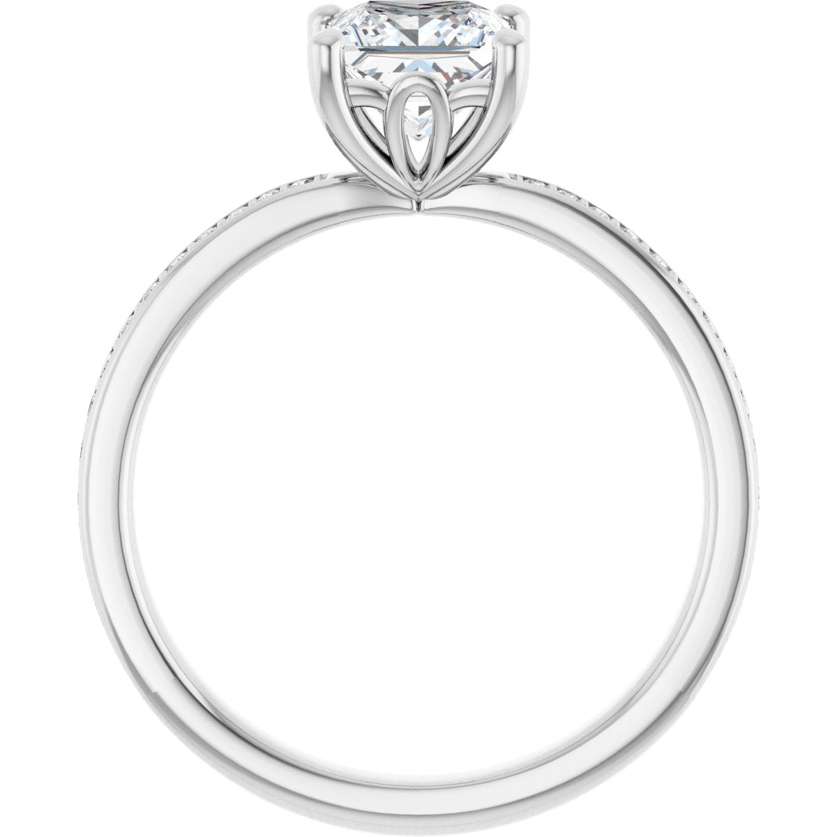 Semi-Set 1/5 CTW Square Engagement Ring (5.5 X 5.5 Mm) - gallery - Series 124170