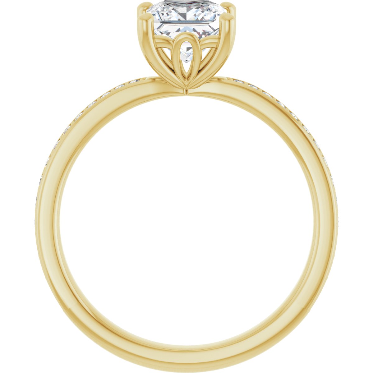 Semi-Set 1/5 CTW Square Engagement Ring (5.5 X 5.5 Mm) - gallery - Series 124170