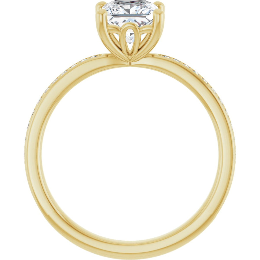 Semi-Set 1/5 CTW Square Engagement Ring (5.5 X 5.5 Mm) - gallery - Series 124170