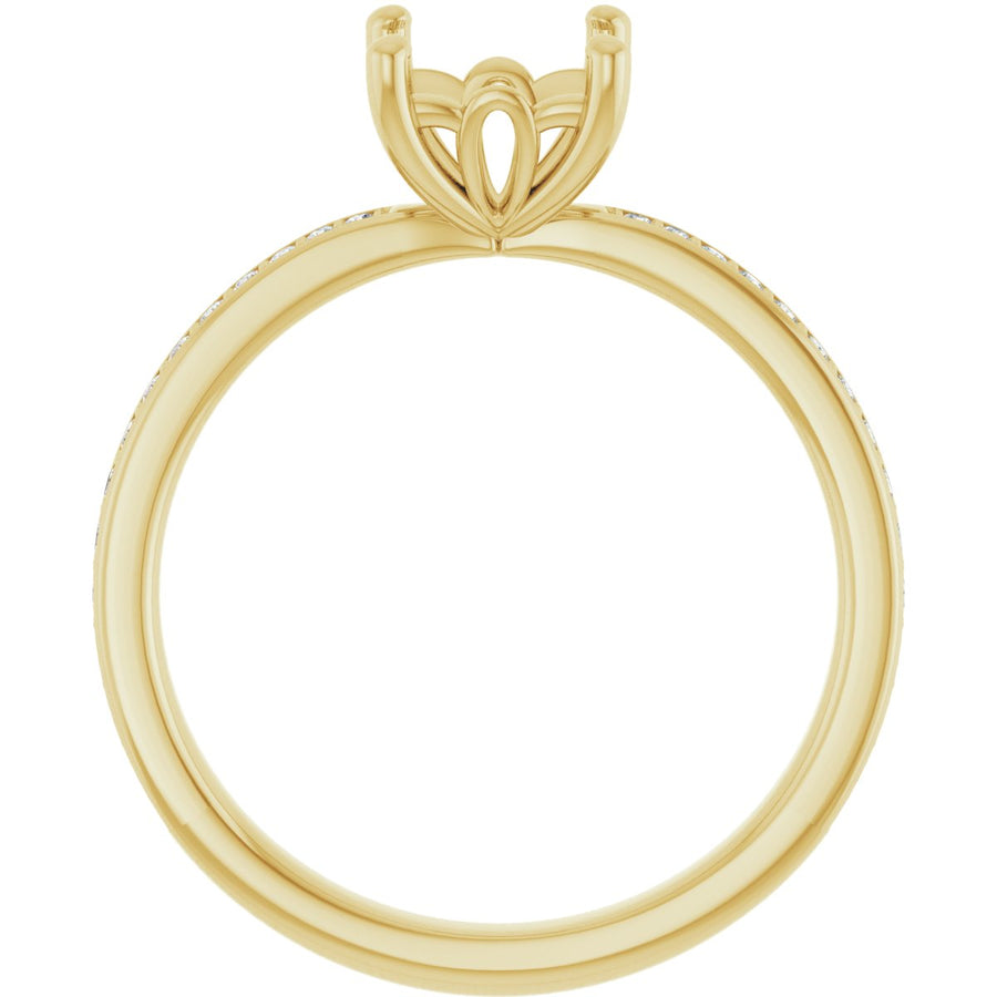 Semi-Set 1/5 CTW Square Engagement Ring (5.5 X 5.5 Mm) - gallery - Series 124170