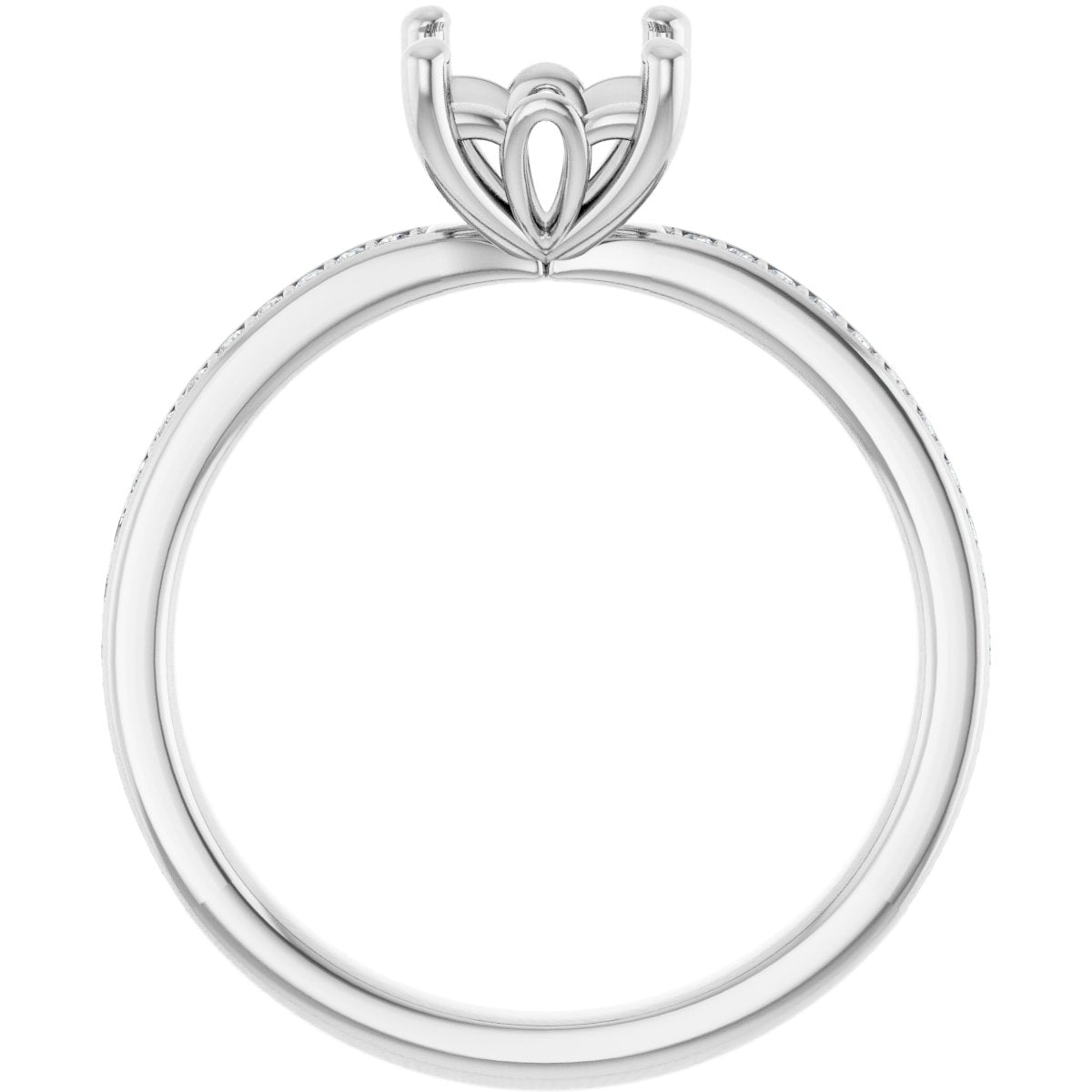 Semi-Set 1/5 CTW Square Engagement Ring (5.5 X 5.5 Mm) - gallery - Series 124170