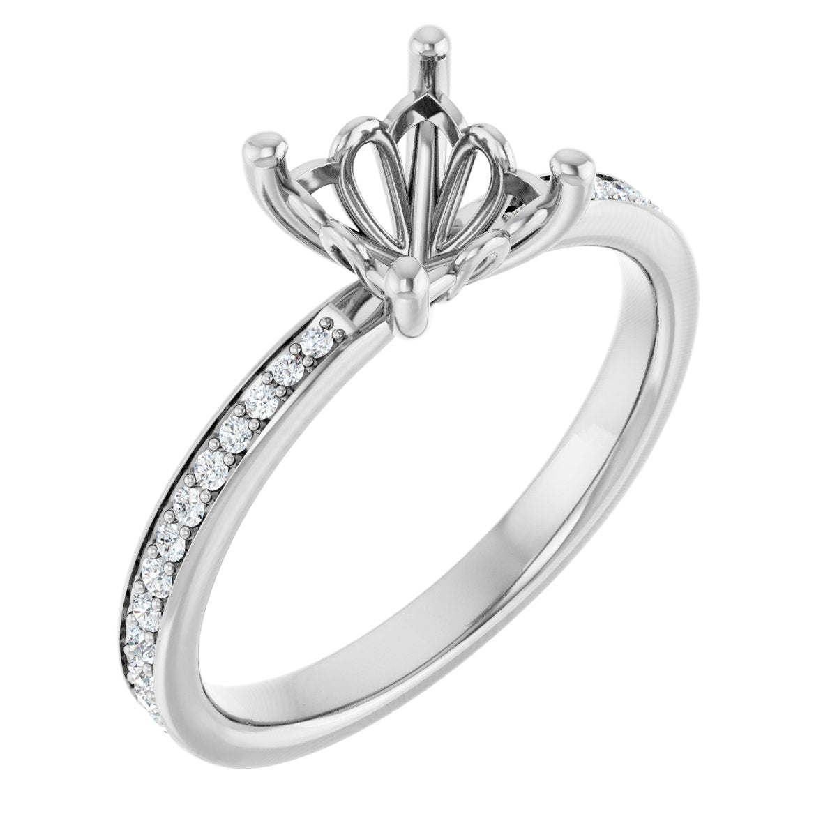 Semi-Set 1/5 CTW Square Engagement Ring (5.5 X 5.5 Mm) - gallery - Series 124170