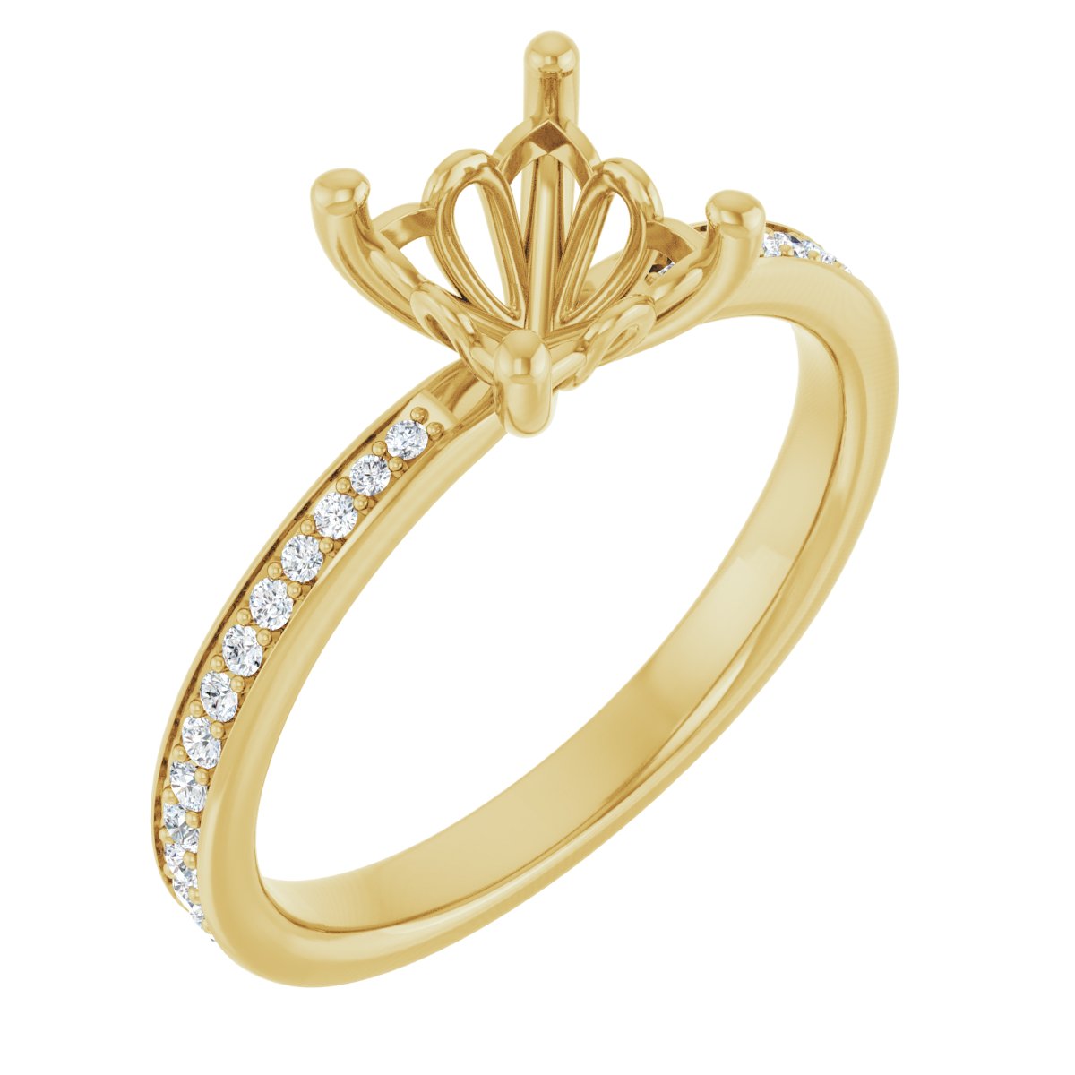 Semi-Set 1/5 CTW Square Engagement Ring (5.5 X 5.5 Mm) - gallery - Series 124170