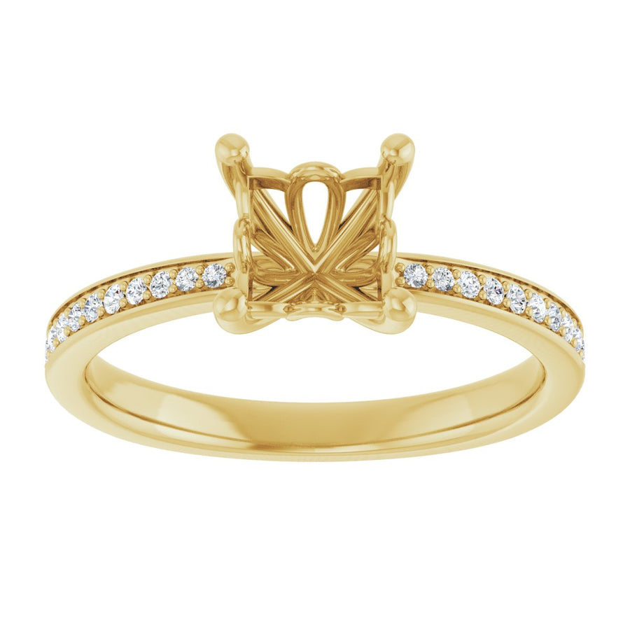 Semi-Set 1/5 CTW Square Engagement Ring (5.5 X 5.5 Mm) - gallery - Series 124170