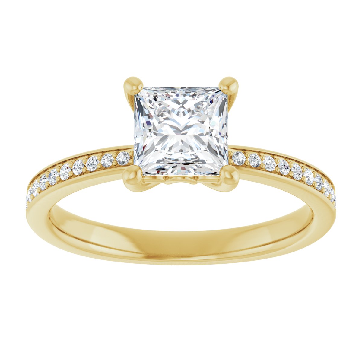 Semi-Set 1/5 CTW Square Engagement Ring (5.5 X 5.5 Mm) - gallery - Series 124170