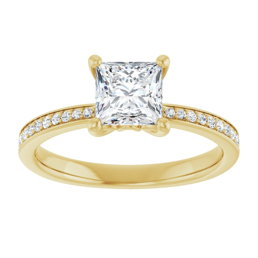 Semi-Set 1/5 CTW Square Engagement Ring (5.5 X 5.5 Mm) - gallery - Series 124170
