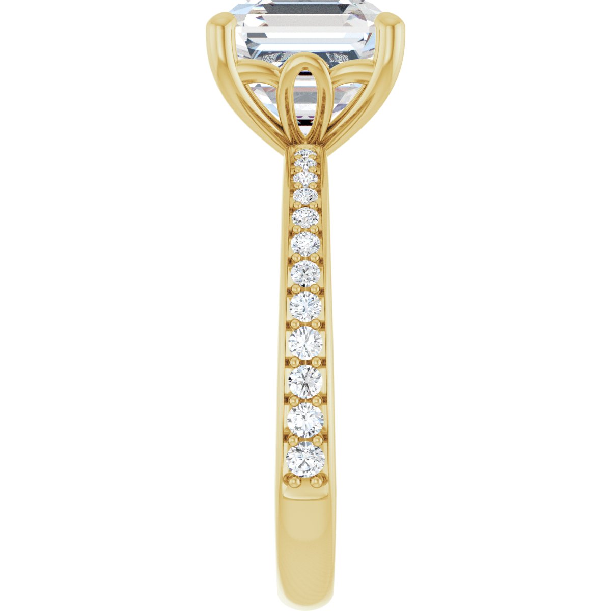 Semi-Set 1/4 CTW Asscher Engagement Ring (8 X 8 Mm) - gallery - Series 124170