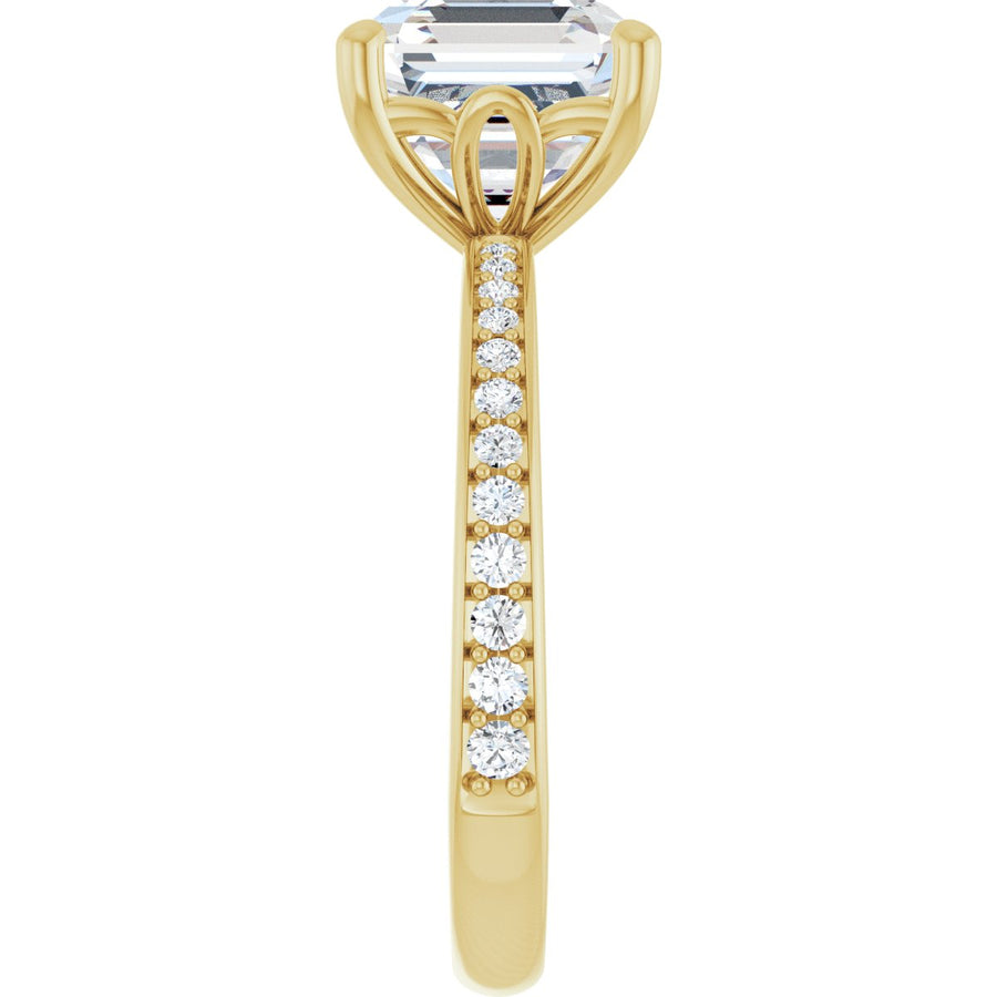 Semi-Set 1/4 CTW Asscher Engagement Ring (8 X 8 Mm) - gallery - Series 124170