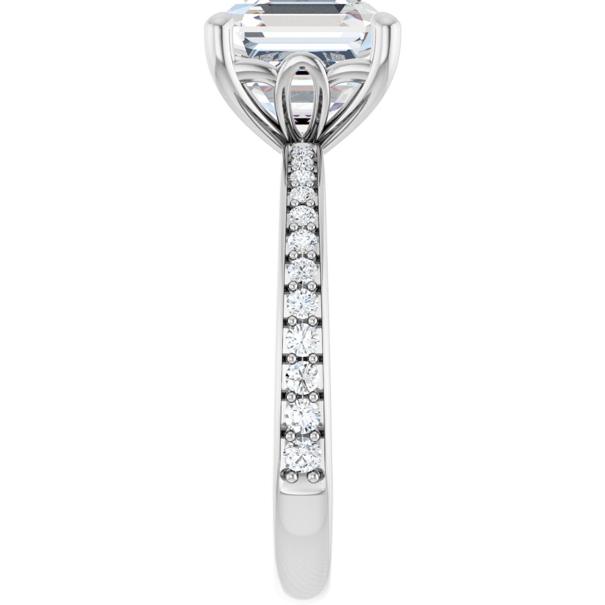 Semi-Set 1/4 CTW Asscher Engagement Ring (8 X 8 Mm) - gallery - Series 124170