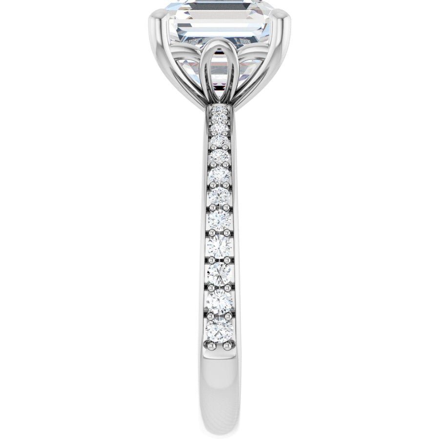 Semi-Set 1/4 CTW Asscher Engagement Ring (8 X 8 Mm) - gallery - Series 124170