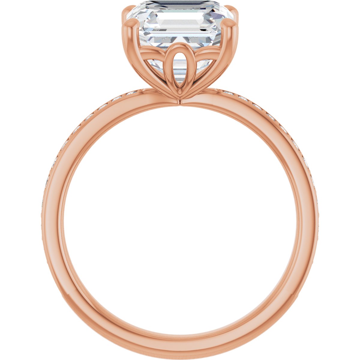 Semi-Set 1/4 CTW Asscher Engagement Ring (8 X 8 Mm) - gallery - Series 124170