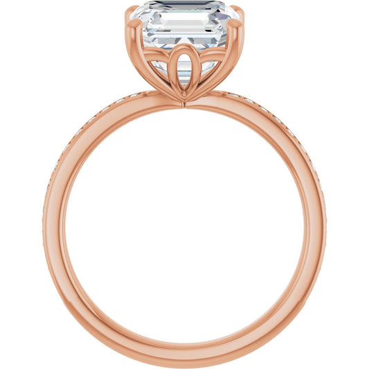 Semi-Set 1/4 CTW Asscher Engagement Ring (8 X 8 Mm) - gallery - Series 124170