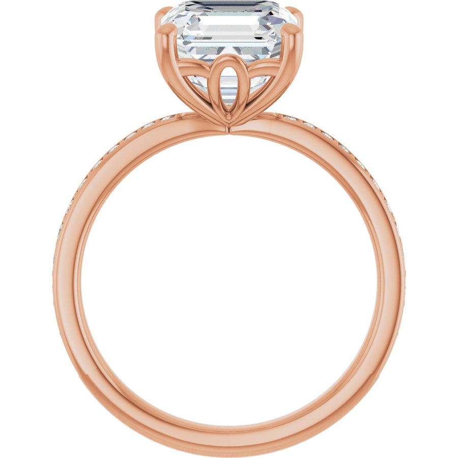 Semi-Set 1/4 CTW Asscher Engagement Ring (8 X 8 Mm) - gallery - Series 124170