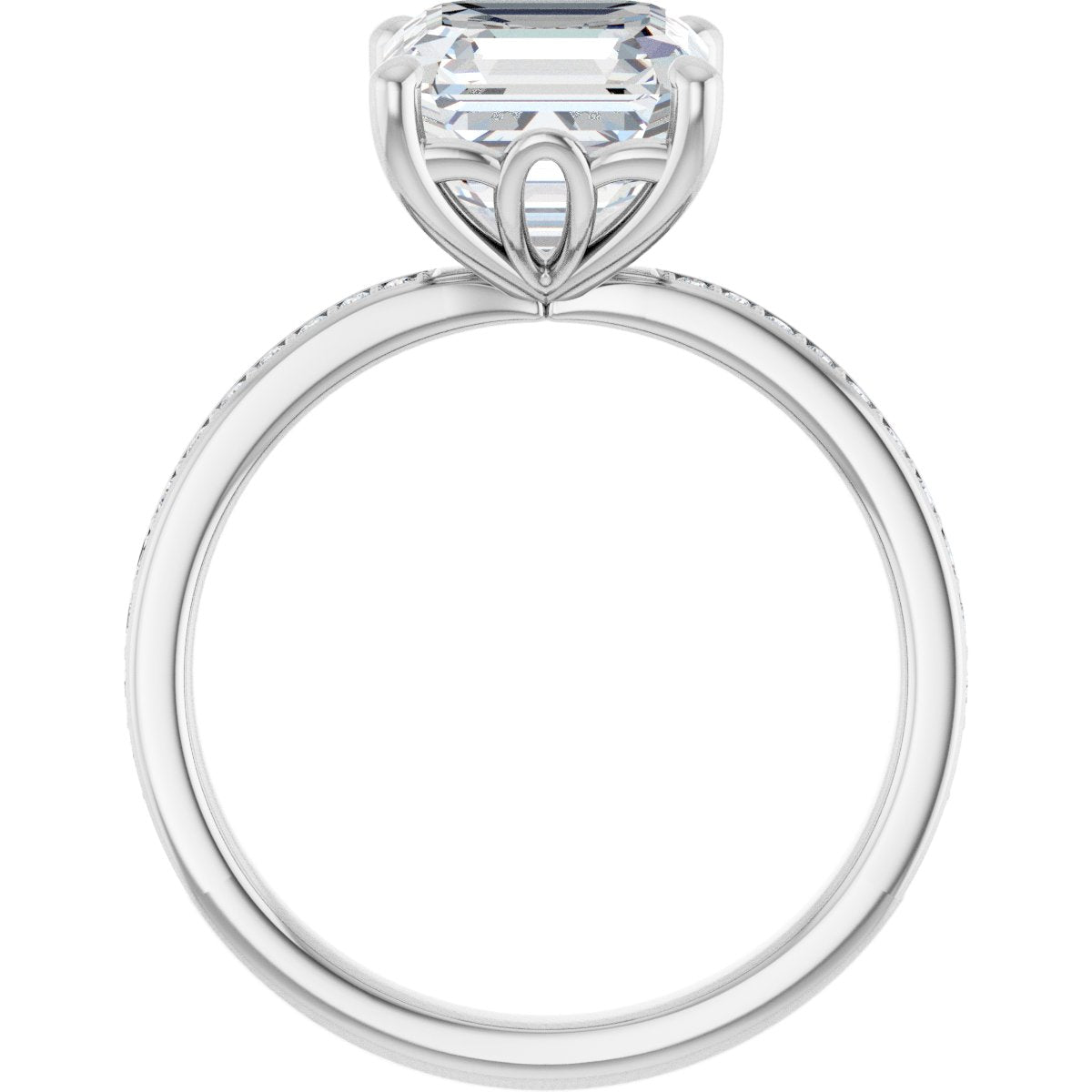 Semi-Set 1/4 CTW Asscher Engagement Ring (8 X 8 Mm) - gallery - Series 124170