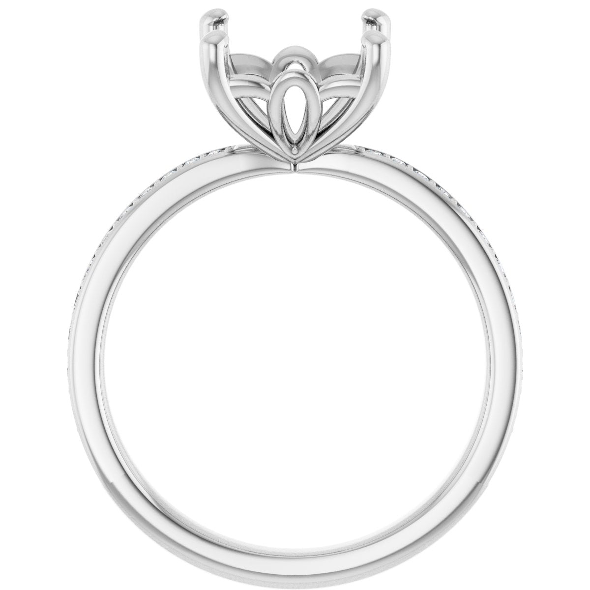 Semi-Set 1/4 CTW Asscher Engagement Ring (8 X 8 Mm) - gallery - Series 124170