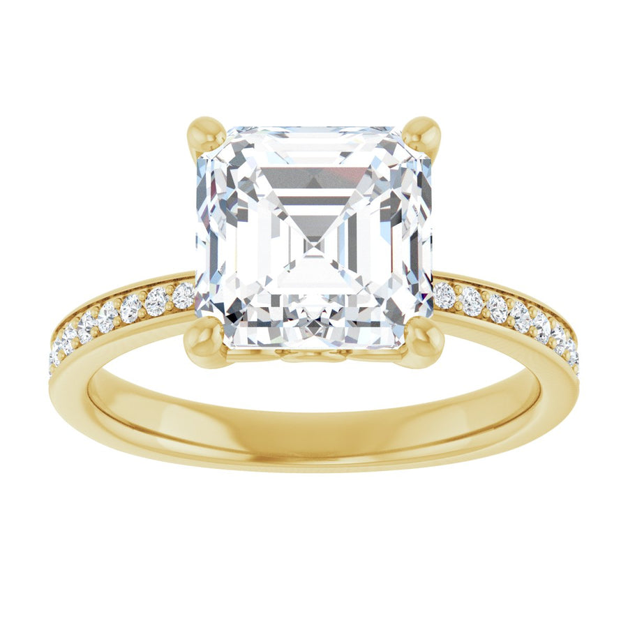 Semi-Set 1/4 CTW Asscher Engagement Ring (8 X 8 Mm) - gallery - Series 124170
