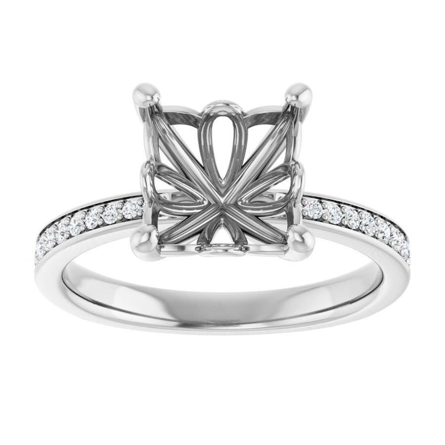Semi-Set 1/4 CTW Asscher Engagement Ring (8 X 8 Mm) - gallery - Series 124170