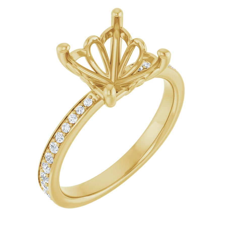 Semi-Set 1/4 CTW Asscher Engagement Ring (8 X 8 Mm) - gallery - Series 124170