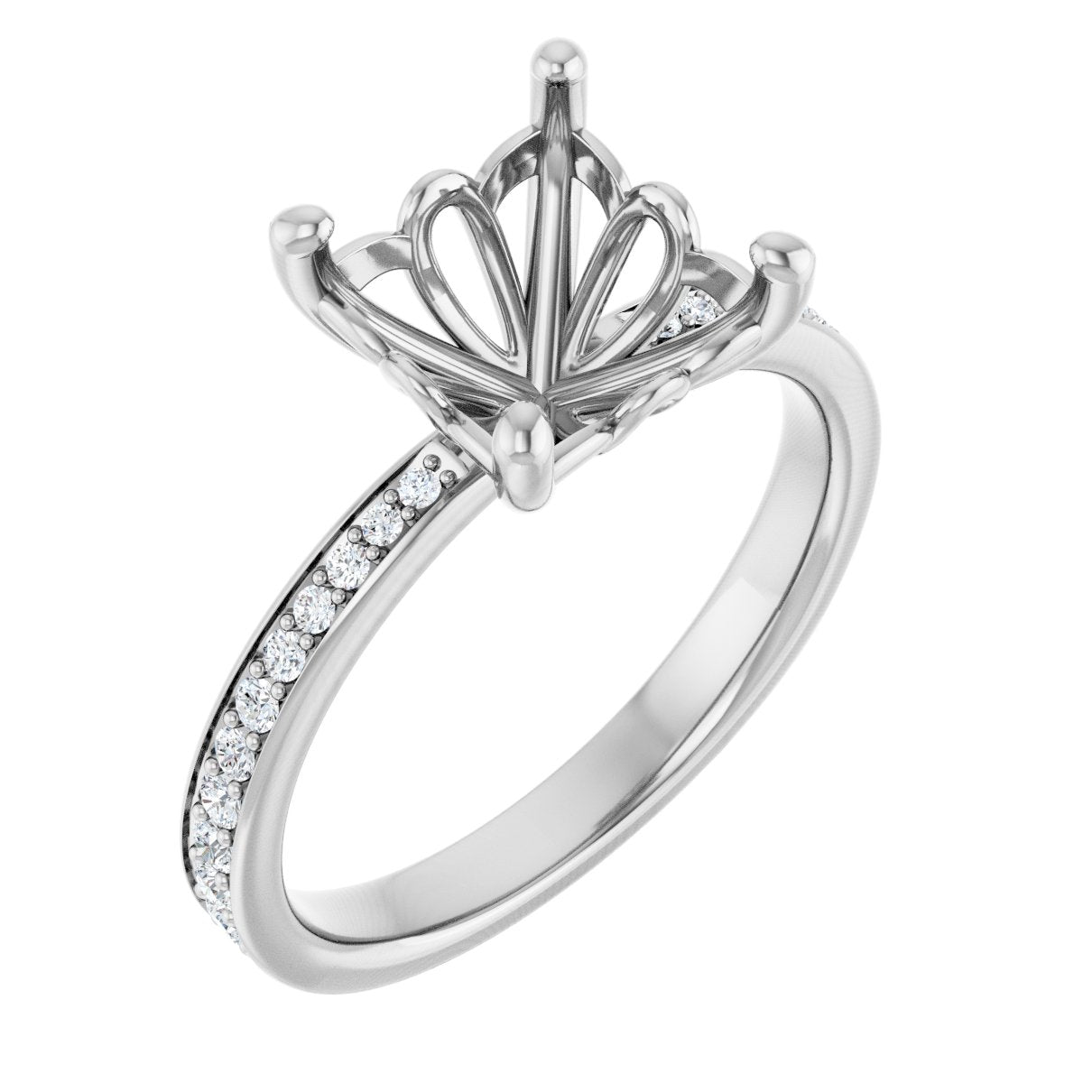 Semi-Set 1/4 CTW Asscher Engagement Ring (8 X 8 Mm) - gallery - Series 124170