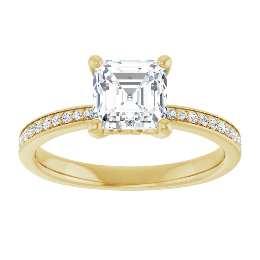 Semi-Set 1/5 CTW Asscher Engagement Ring (6 X 6 Mm) - gallery - Series 124170