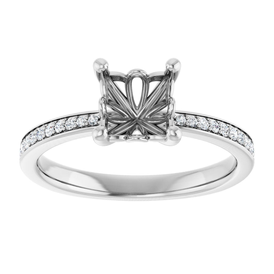 Semi-Set 1/5 CTW Asscher Engagement Ring (6 X 6 Mm) - gallery - Series 124170