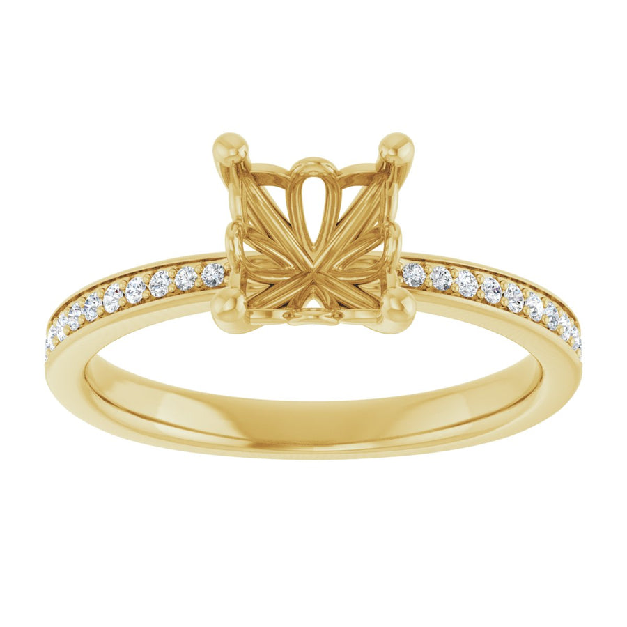 Semi-Set 1/5 CTW Asscher Engagement Ring (6 X 6 Mm) - gallery - Series 124170