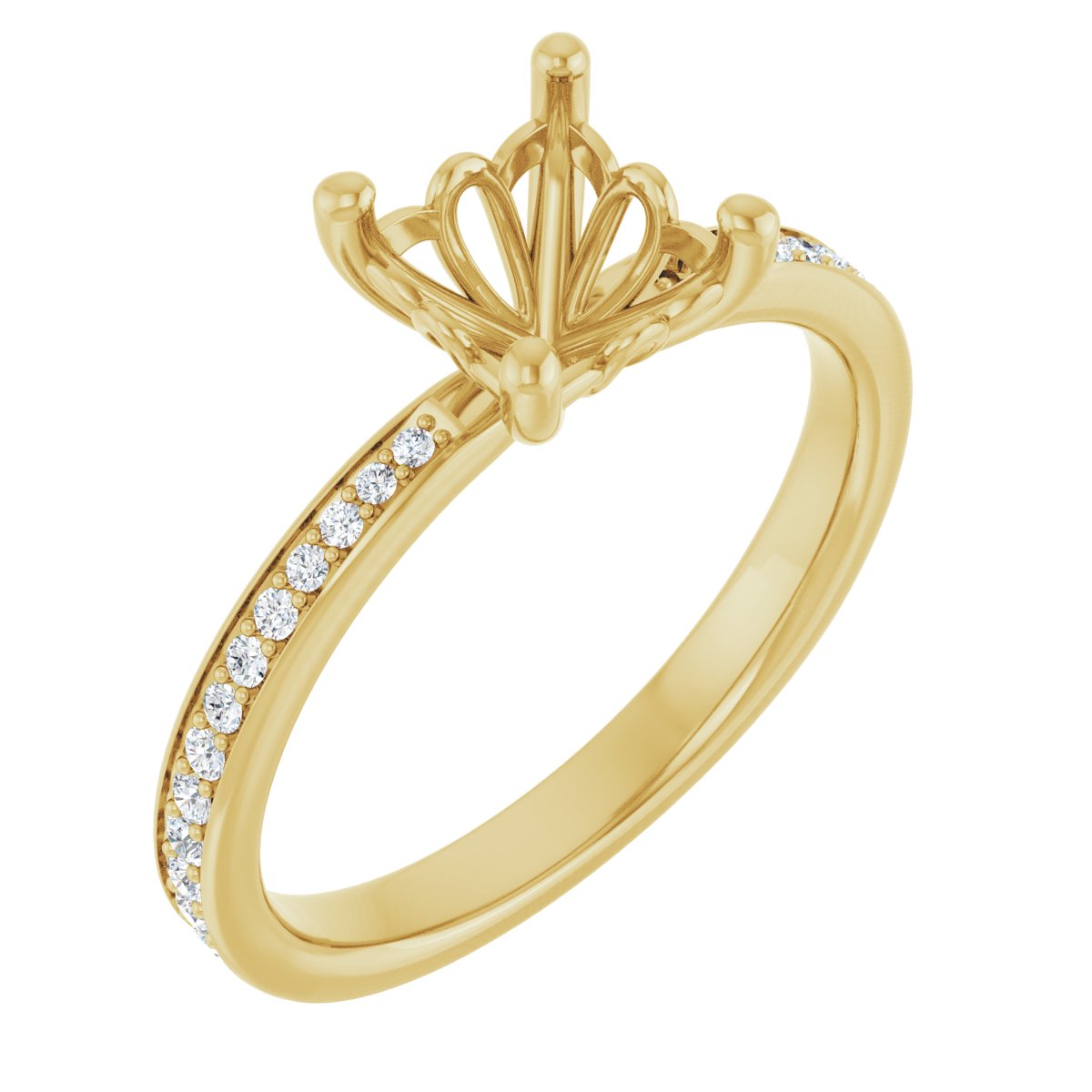 Semi-Set 1/5 CTW Asscher Engagement Ring (6 X 6 Mm) - gallery - Series 124170