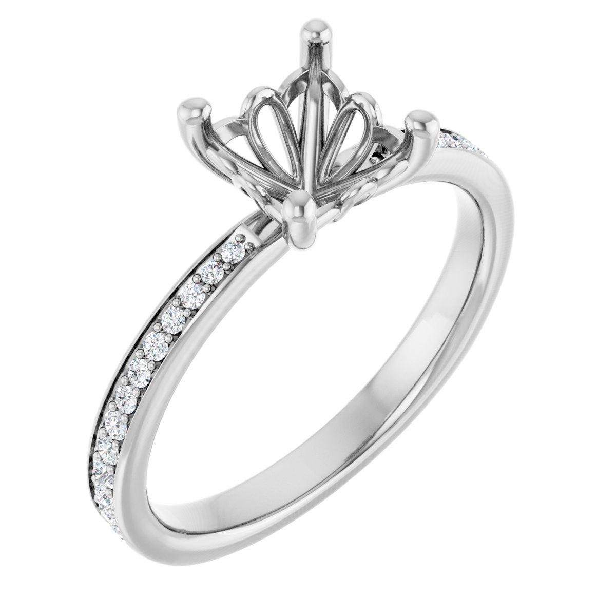 Semi-Set 1/5 CTW Asscher Engagement Ring (6 X 6 Mm) - gallery - Series 124170