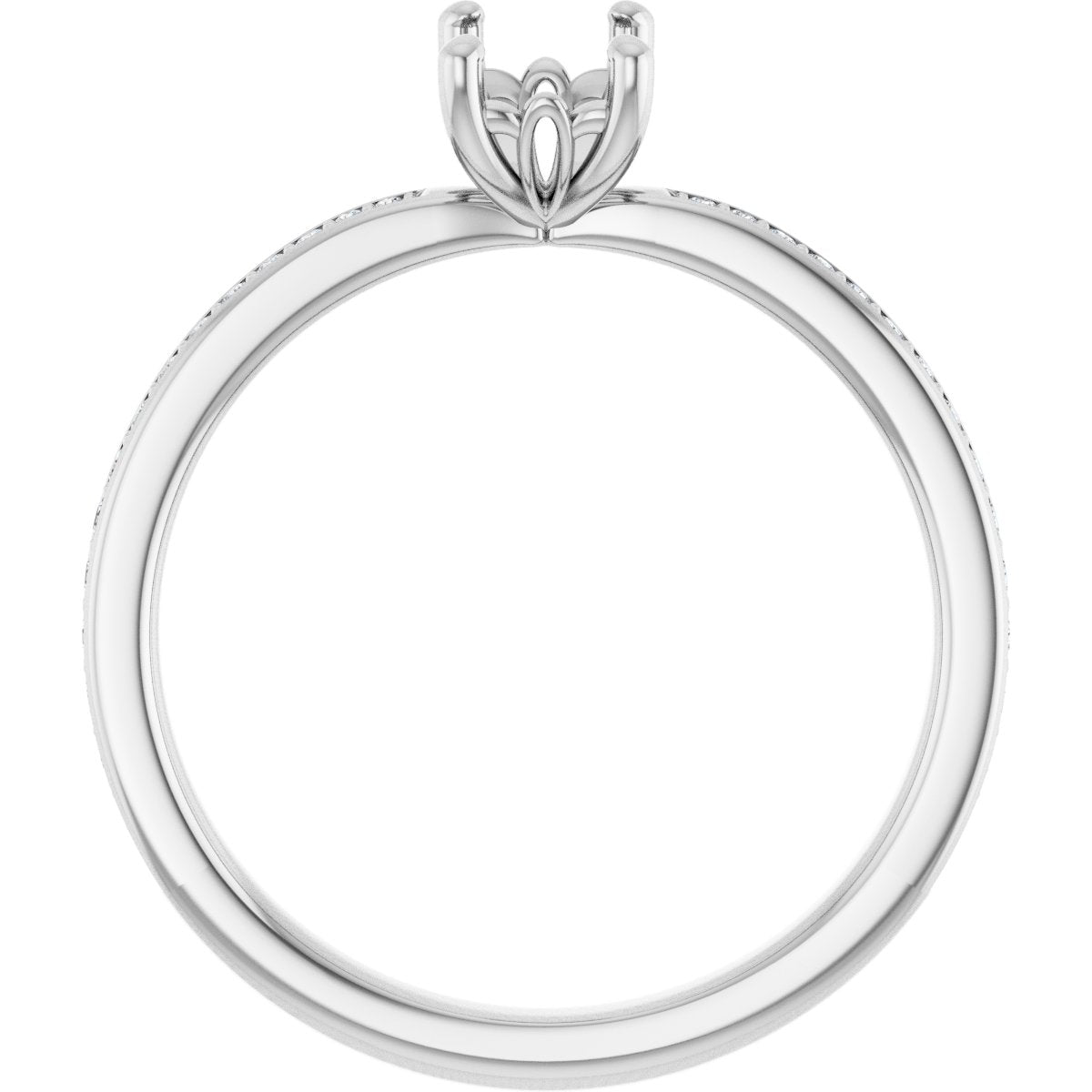 Semi-Set 1/6 CTW Emerald Engagement Ring (6 X 4 Mm) - gallery - Series 124170