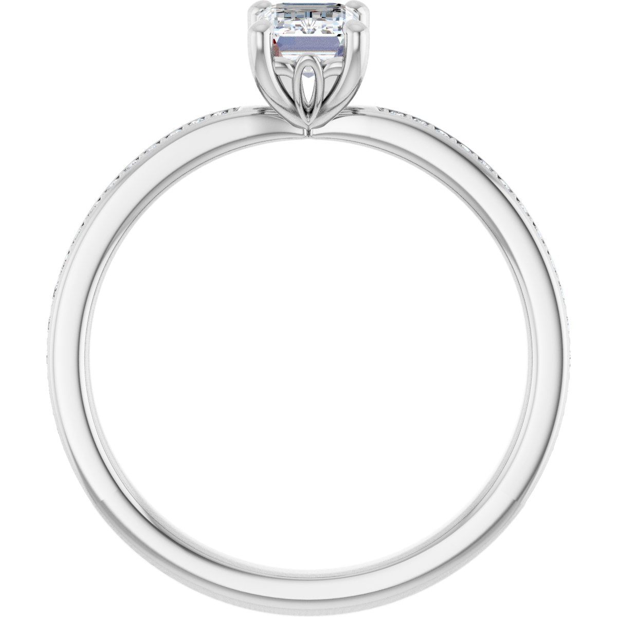 Semi-Set 1/6 CTW Emerald Engagement Ring (6 X 4 Mm) - gallery - Series 124170