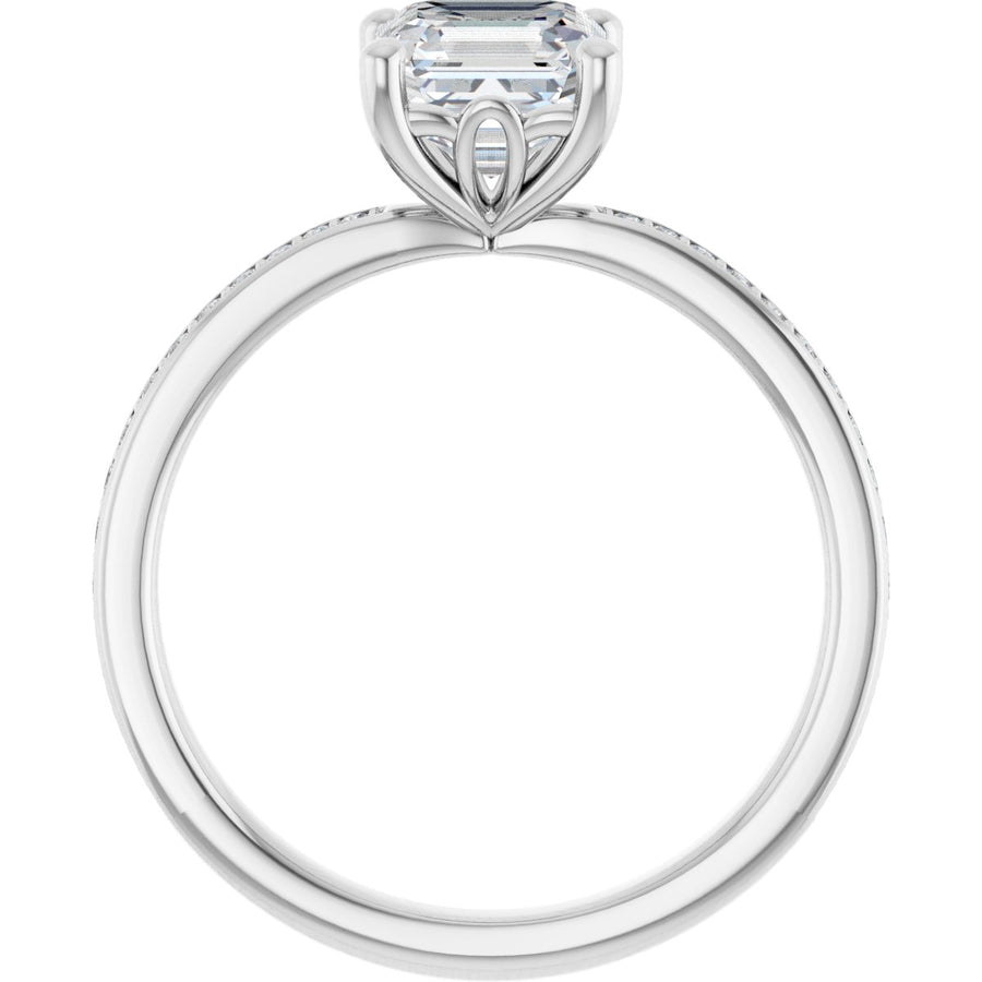 Semi-Set 1/5 CTW Asscher Engagement Ring (6 X 6 Mm) - gallery - Series 124170