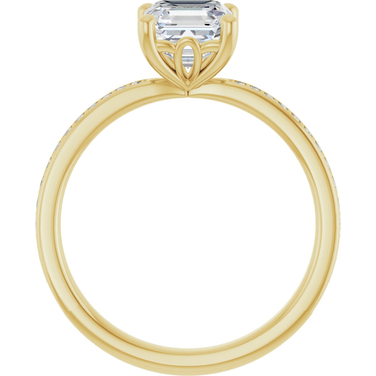 Semi-Set 1/5 CTW Asscher Engagement Ring (6 X 6 Mm) - gallery - Series 124170