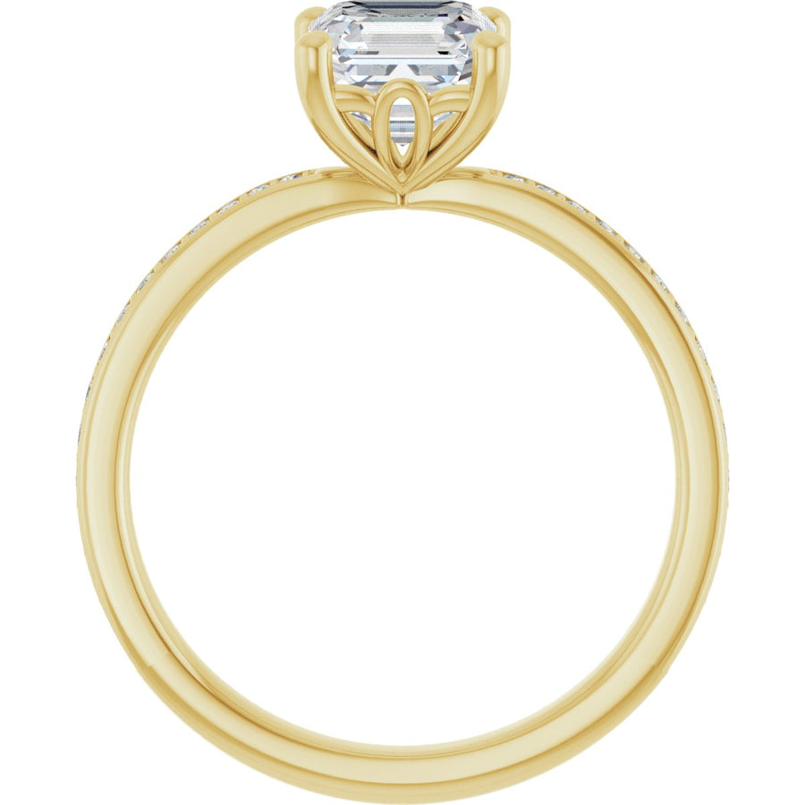 Semi-Set 1/5 CTW Asscher Engagement Ring (6 X 6 Mm) - gallery - Series 124170