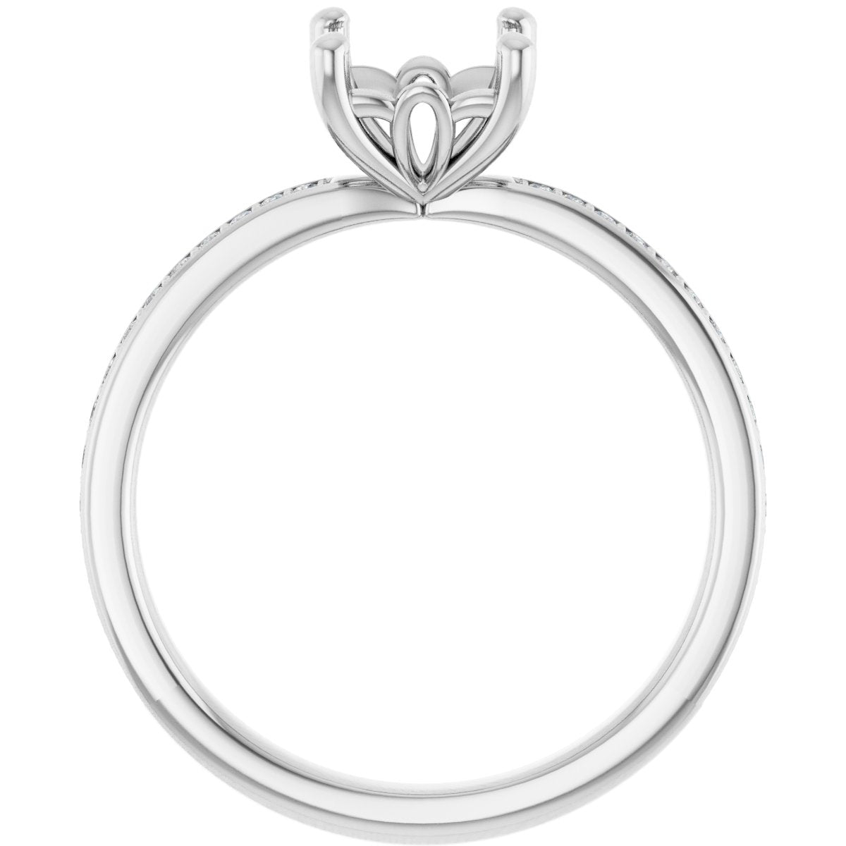 Semi-Set 1/5 CTW Asscher Engagement Ring (6 X 6 Mm) - gallery - Series 124170