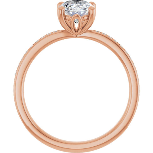 Semi-Set 1/5 CTW Oval Engagement Ring (8 X 6 Mm) - gallery - Series 124170