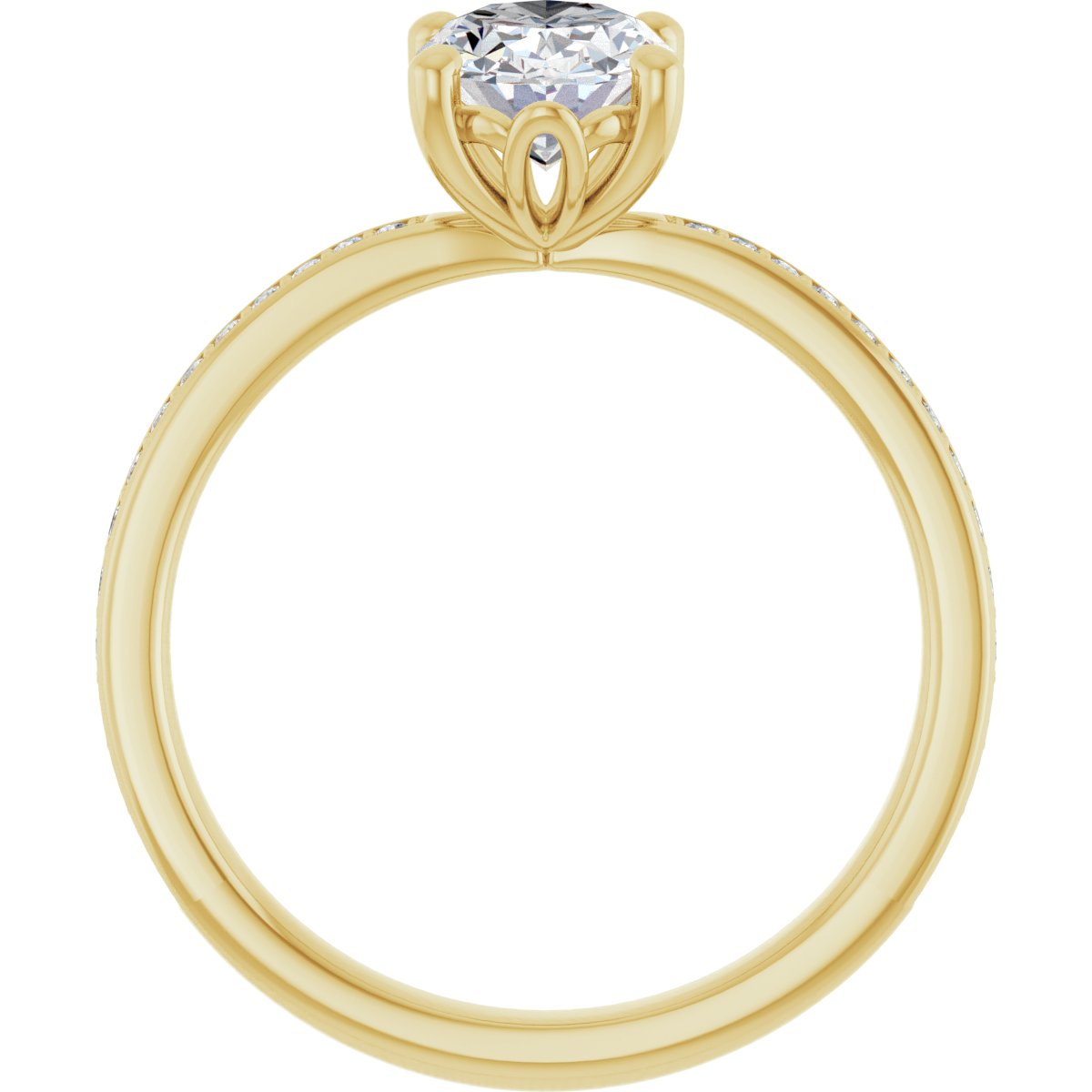 Semi-Set 1/5 CTW Oval Engagement Ring (8 X 6 Mm) - gallery - Series 124170